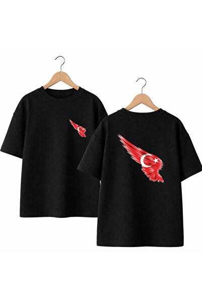 playwear Μπλουζάκι με στάμπα τουρκικής σημαίας Kanaat στην πλάτη και στο μπρο...