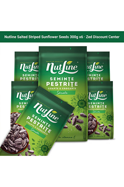 Nutline Semințe de floarea-soarelui sărate, striate 300g x6