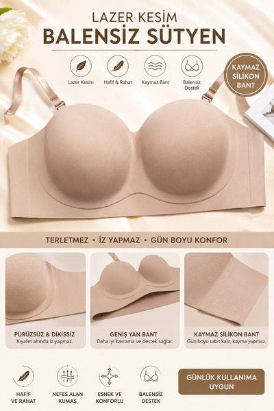 BEST BRA LİNGERİE LAZER BALENSİZ KAYMAZ SÜTYEN