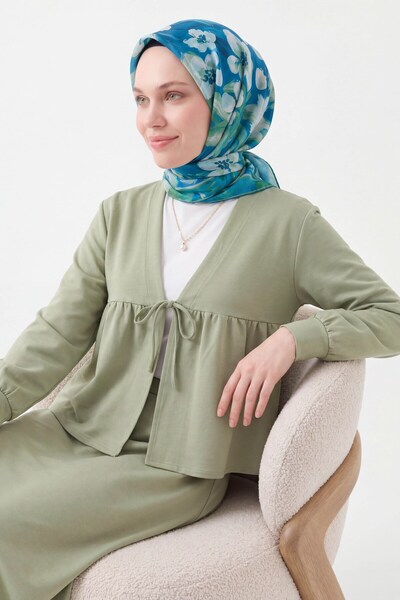 Silk Home Soft Scarf Flower Petrol Blue