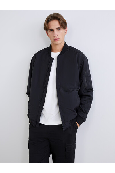 LC Waikiki Xside Black Standard Fit College Collar Men's Coat