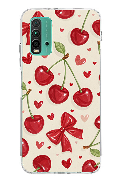 TechTree Redmi 9T-POCO M3 Uyumlu iraz, Kırmızı Kurdele ve Kalp Baskılı Siliko...