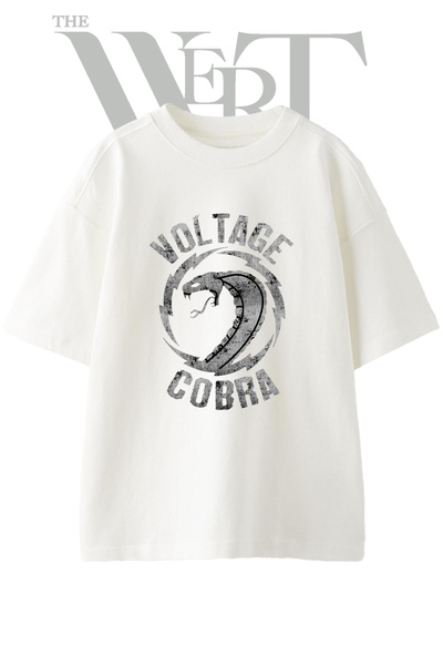 THEWERT Μπλουζάκι Voltage Cobra Design με στάμπα Unisex Λευκό Oversize