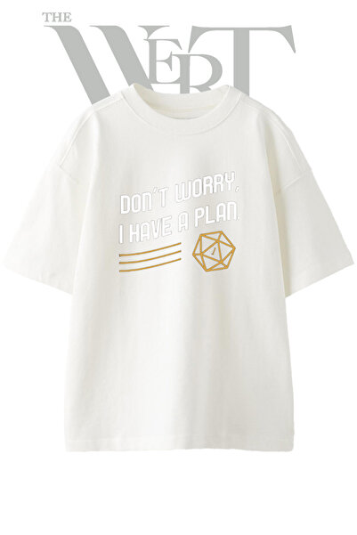 THEWERT Nat 1 Design Printed Unisex White Oversize T-Shirt