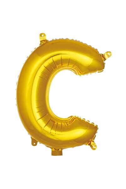 Parti Dükkanı 16 Inch 36 cm Gold C Letter Foil Balloon Birthday Name Letterin...
