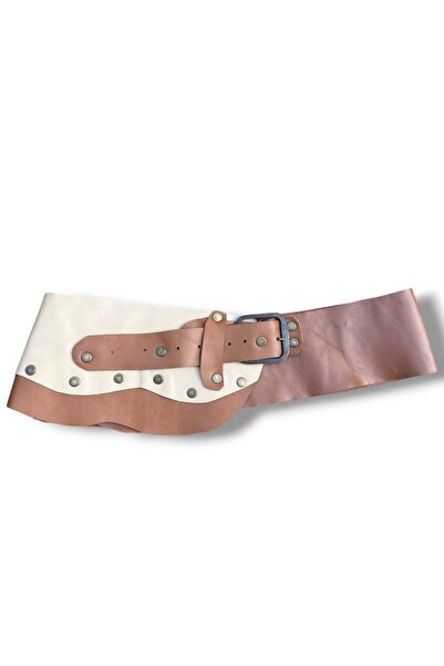 Yılday Gür Butik Women's Brown & Cream Genuine Leather Belt - Forêt Handmade ...