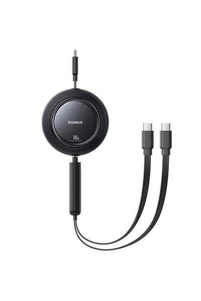 Baseus Free2Pull Ανασυρόμενο Καλώδιο Γρήγορης Φόρτισης USB-C σε Διπλό USB-C, ...