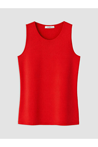 LC Waikiki Red Plus Size Crew Neck Women's Undershirt