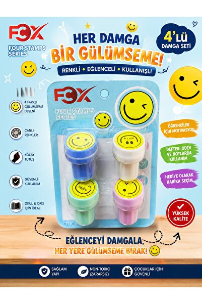 Genel Markalar Melek Kırtasiye 😊✨ FCX 4’lü Gülümseme Temalı Damga Seti ✨😊 1...