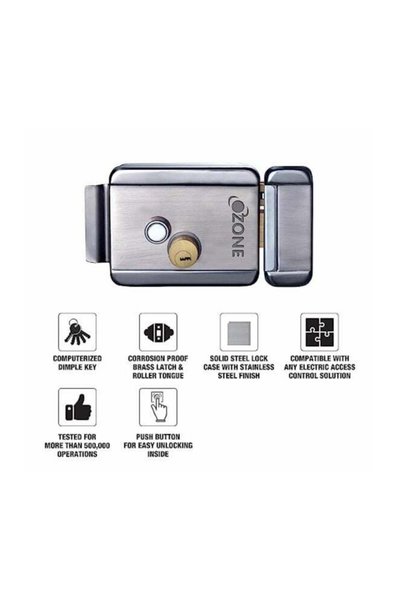ozone Electric Rim Lock Smart Lock with 1-way access Door Thickness: 35-100 mm