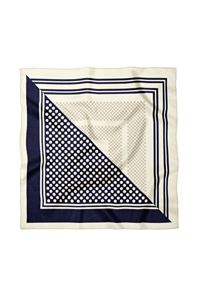 Sultan İpek Polka Dot Patterned Scarf / Bandana 70X70Cm