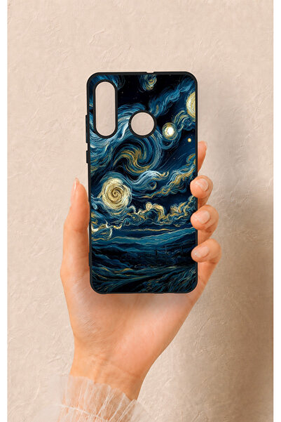 Vip Case Huawei P30 Lite Uyumlu Yıldızlı Gece Desenli Silikon Kılıf