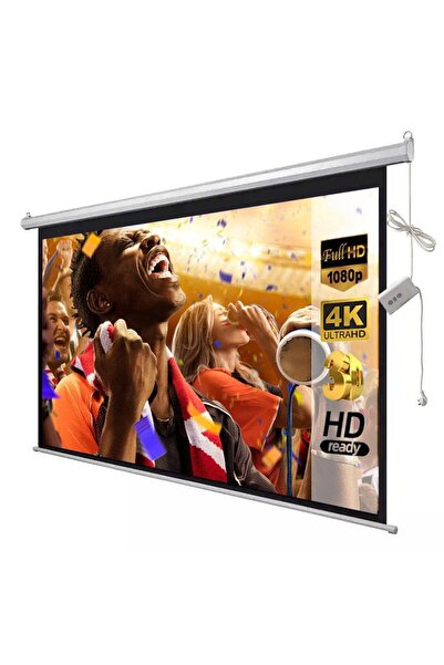 Dualtech 200x150 100" Motorlu Kumandalı Projeksiyon Perdesi Gain 1.8 (4K Ultr...