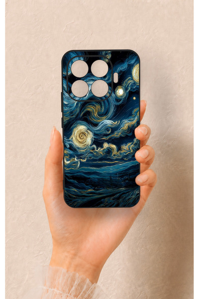 Vip Case Mi 17T Pro 5G Uyumlu Yıldızlı Gece Desenli Silikon Kılıf