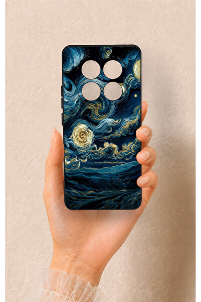 Vip Case Redmi Note 14 Pro 5G Uyumlu Yıldızlı Gece Desenli Silikon Kılıf