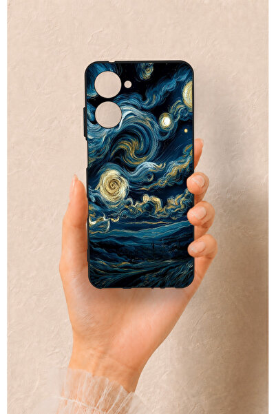 Vip Case Realme 10 Uyumlu Yıldızlı Gece Desenli Silikon Kılıf