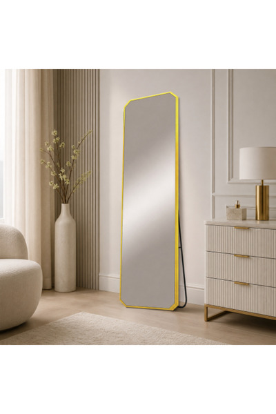 on home SHM73 Gold Aluminum Mirror – Luxurious Design Adds a Touch of Eleganc...