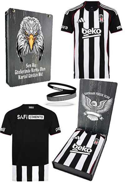 Beşiktaş Original 25/26 Black and White Striped Jersey Bracelet Gift with Spe...