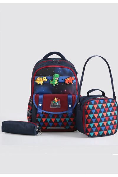 ÇÇS Kids Premium Okul Çanta Seti 3'lü İlkokul Ortaokul Sırt Çantası Termal Be...