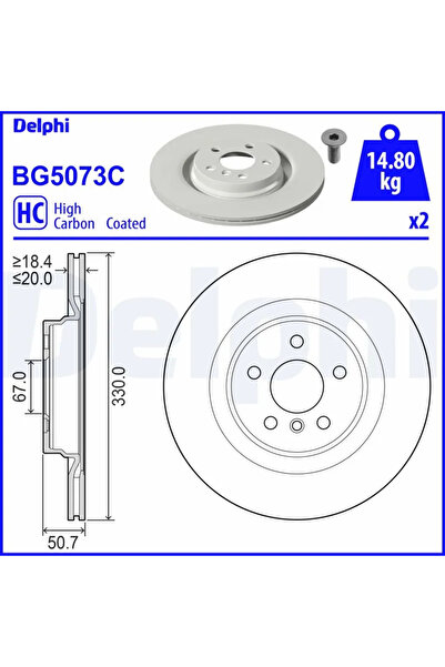 DELPHİ Set Discuri Frana Bmw 1/2 Gran/X2 Mini Mini Clubman/Mini Countryman 20...