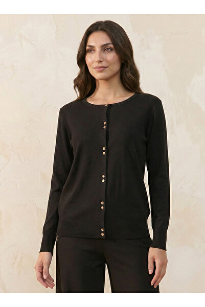 Iconic Textured Round Neck Cardigan