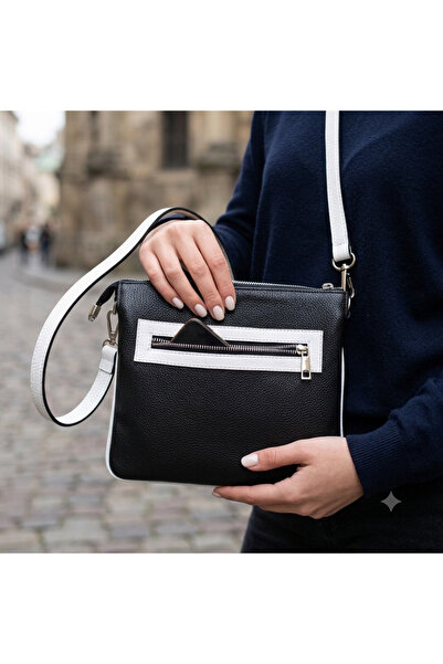 valentina victoria Valvic Genuine Leather Soft Crossbody Bag with Many Pocket...