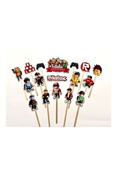 DecoParty Set de decorațiuni pentru tort – Tematică ROBLOX V1, 17 piese, Cart...