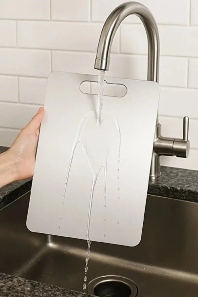 Ercazzo Large Size Stainless Steel Cutting Board 23X34Cm Water-Resistant Countertop Protector Steel Cutting Board