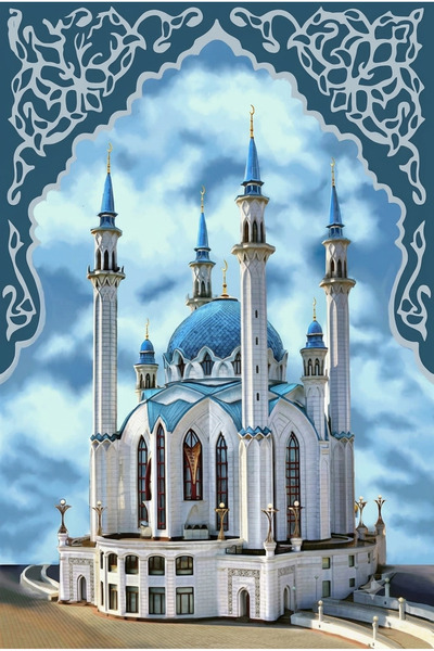 Hobiline Kul Şerif Camii 50x65 Hı Stone 5D Elmas Boncuklu Taş işleme Mozaik G...