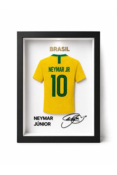 sonvadi Brezilya Neymar JR Milli Takım - Forma İmzalı Çerçeve Hediyelik 14x22 cm