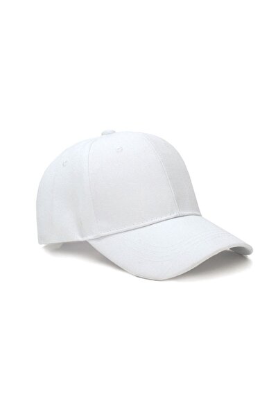 zadenza gold Unisex Adjustable Hat Solid Color Hat Basic Hat Cotton White Hat