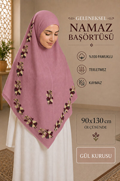 ÖZGÜRELLER Özgüreller, 90x130 cm Pamuklu Geleneksel Namaz Başörtüsü , %100 Pa...