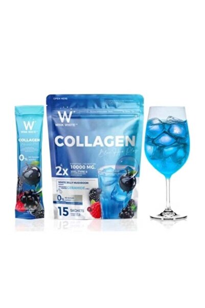 Wink White Collagen Blue Hya Plus Sachets 15x | Fish Collagen Drink Powder 10...