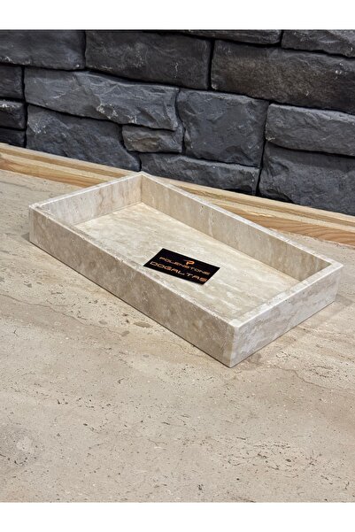 Polen Stone Natural Travertine Tray Presentation Tray 35X20X5 cm - Decorative...
