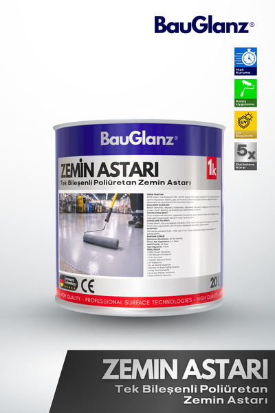 bauglanz Poliüretan Zemin Astarı 1K – Beton, Şap, Garaj, Depo ve Fabrika Zemi...