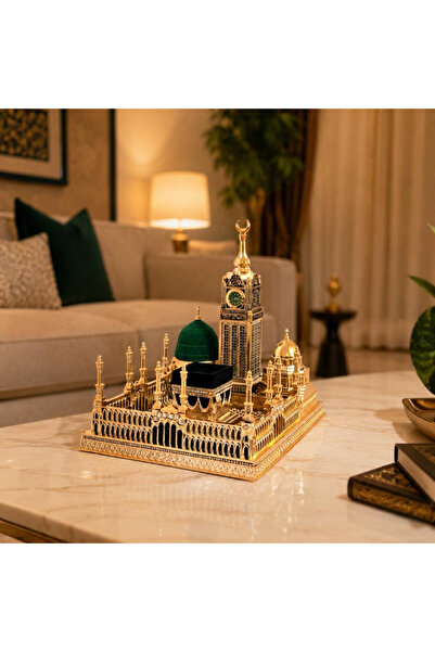 Generic Brand Islamic Decor Kaaba Makkah Clock Tower Nabawi Aqsa Gold Finish