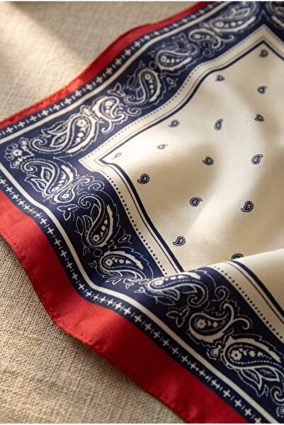 last icon Kırmızı Lacivert Şal Desenli Fular Bandana Boyun Aksesuarı