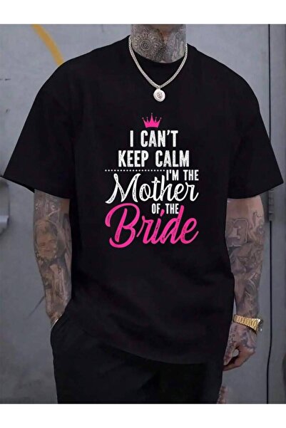 KYMC07 تي شيرت رجالي أسود 100% قطن بطبعة "I Can't Keep Calm I'm Mother Of The...