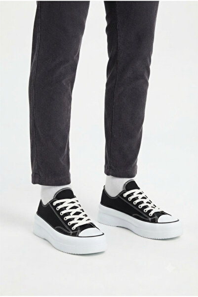 Zerenyus Zrk-Cx3 High Quality Short Black Linen White High Sole Sneakers