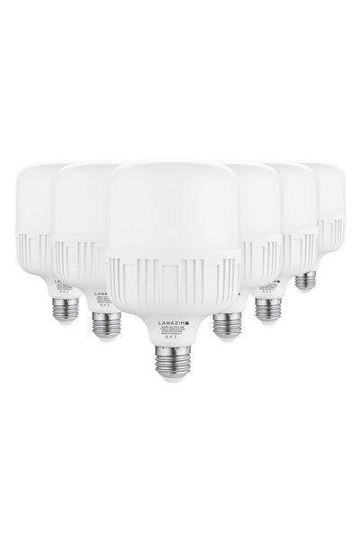 Lawazim 6-Piece 20W LED T Bulb T100 E27 Soft White 6500K 1700lm 20000H Energy...