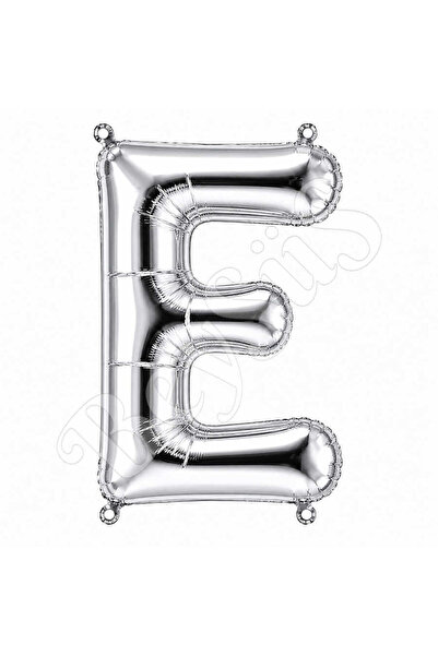 BeySüS Letter E Foil Balloon Silver Color (100 cm)