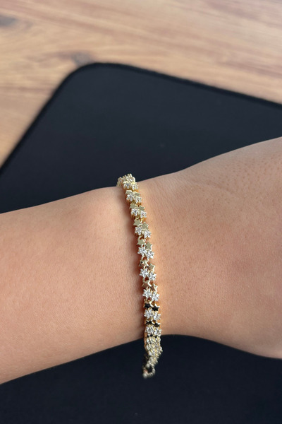 14K CM Xuping Çift Yıldız Bileklik