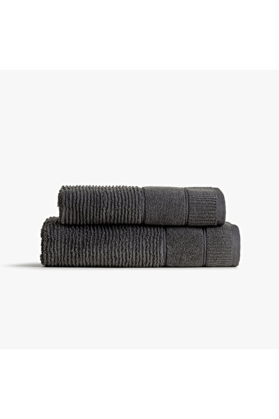 Green Black طقم مناشف إليزا مكون من قطعتين، لون أنثراسايت
