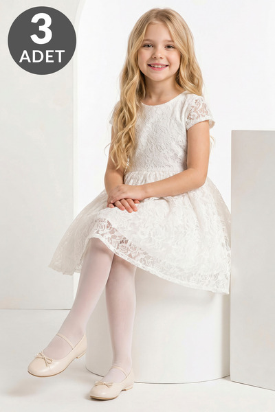TOLIN Girl's 3-Pack Candy 20 Matte Pantyhose - L200