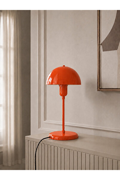avizade Capella Orange Metal Table Lamp – Modern Decorative Lampshade, Mushro...