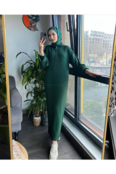 müqofficial Zippered Knitwear Dress - Green