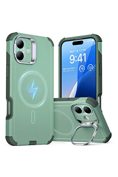 ESR Husă pentru iPhone 16, Cyber Armor Kickstand, albastru - verde