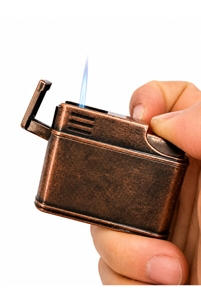 ONRSTORE Vintage Metal Gazlı Çakmak Eskitme Tasarım Yeniden Doldurulabilir He...