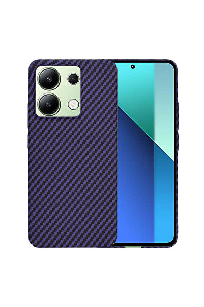 Techsuit Husă pentru Xiaomi Redmi Note 13 4G, din fibră de carbon, cyan - violet