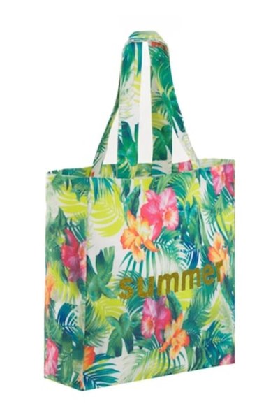 ivokid Geantă textilă cu model floral cu sclipici "Vară 40x14x40cm "